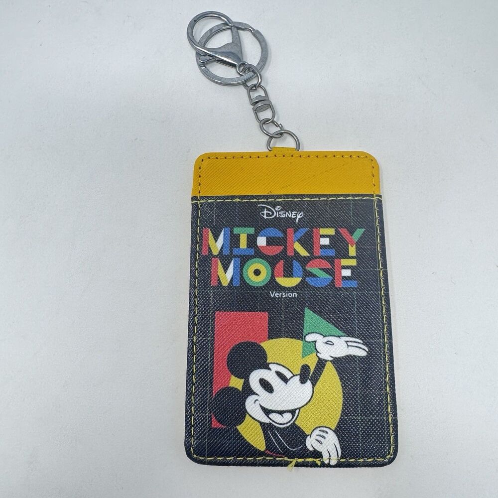 Disney Mickey Mouse ID Annual Passholder Card Holder Keychain Luggage Tag Travel